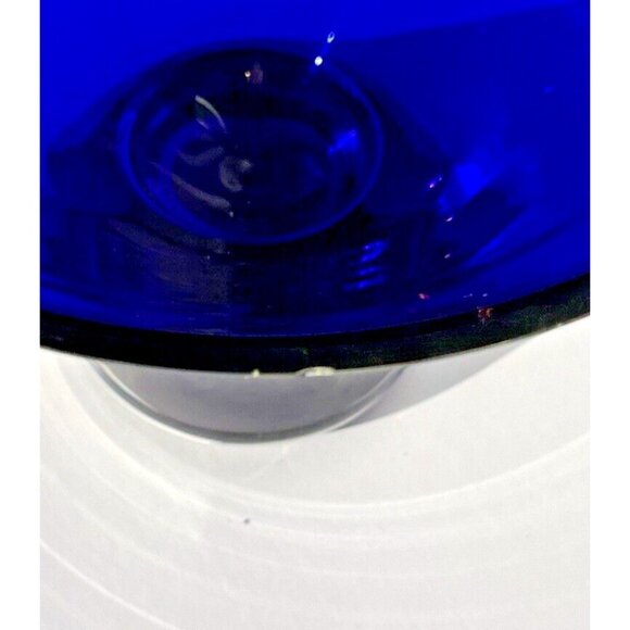 Cobalt Blue Vase Mouth Blown Thick Martini Shaped Made in Poland Vintage 6" tall - Picture 14 of 16
